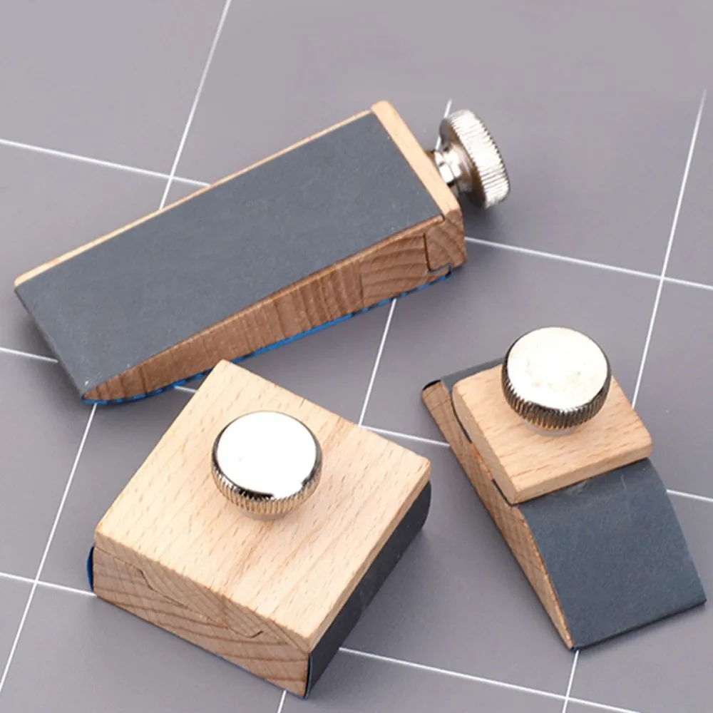 Beech Block Sandpaper Grinding Block Sanding Paper Holder Grinding Sandpaper Tool DIY Leathercraft Edge Polishing Tool Gadget