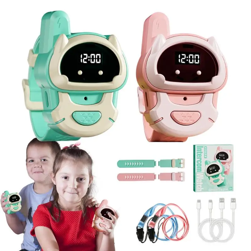 Walkie Talkies para niños, reloj estilo Walky Talky, Radio bidireccional Walky Talky, llamada inalámbrica de larga distancia, intercomunicador recargable, juguetes