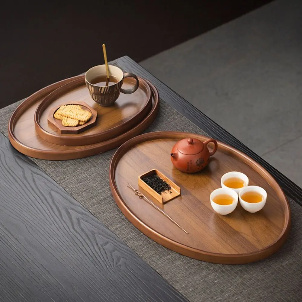 

New Wooden Wooden Tray Retro Style Large Capacity Food Storage Trays Portable Creative Serving Tray Coffee Table