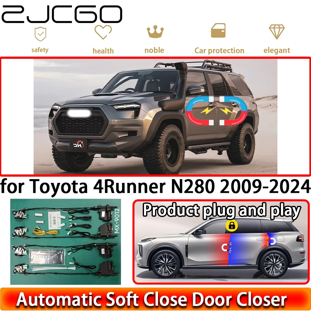 ZJCGO for Toyota 4Runner N280 2009-2024 OEM Soft Close Door Kit Power Closing Latch System Auto Pull Door Easy Close Plug & Play