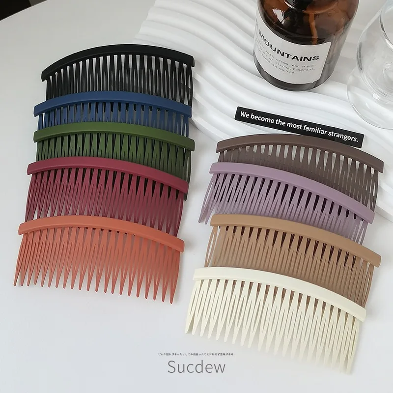 1Pc Fashion 10cm Women French Hair Comb Matte Straight Clips Solid Color Hair Claw Barrettes Hair Maker Bun Styling Accessories