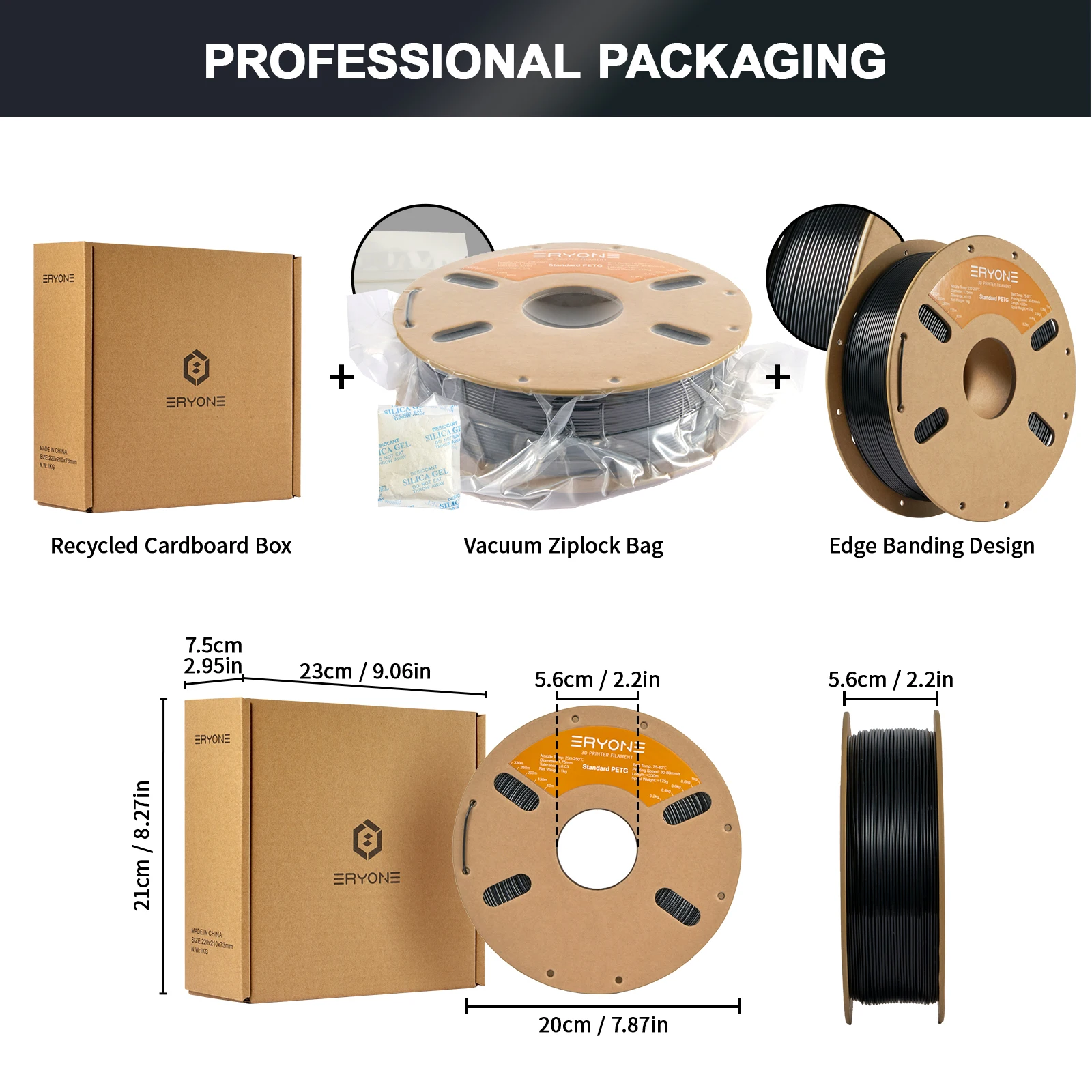 ERYONE Rapid PETG Filament 1,75 mm +/- 0,03 mm, szybki 30-500 mm/s Filament do druku 3D, Hyper Speed PETG Pasuje do większości FDM — zdjęcie produktu 5
