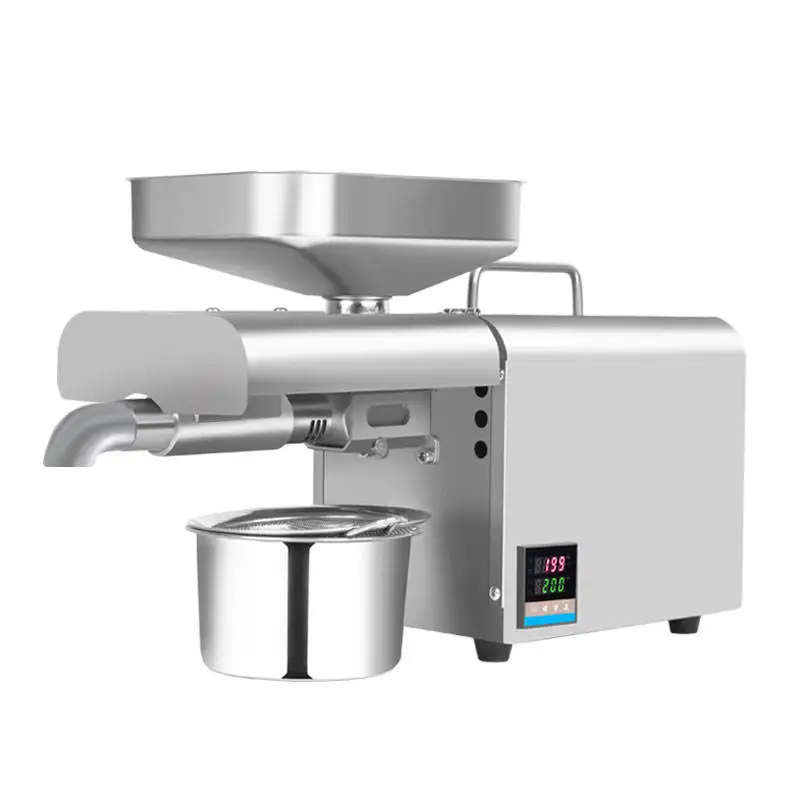 كامل الفولاذ المقاوم للصدأ المنزلية الصغيرة عباد الشمس الخروع بذور فول الصويا آلة ضغط زيت الطبخ #5