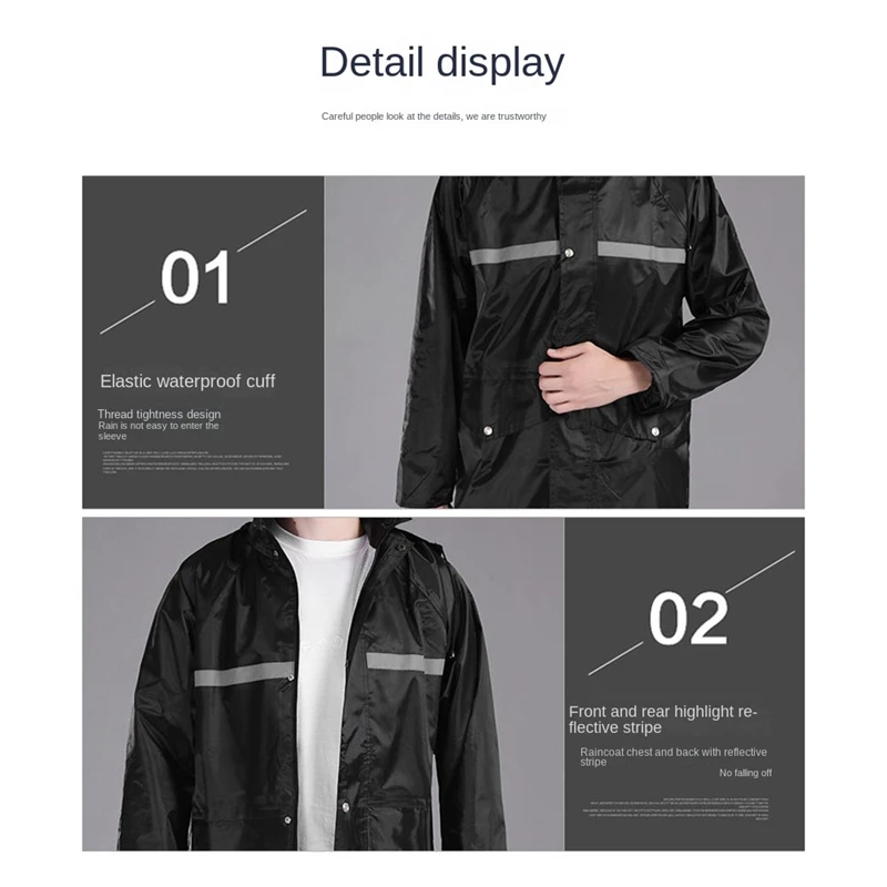 Newthickened PVC Split Waterproof Raincoat For Men's Motorcycle Impermeable Rain Jacket Pants Suit Protective Rainwear