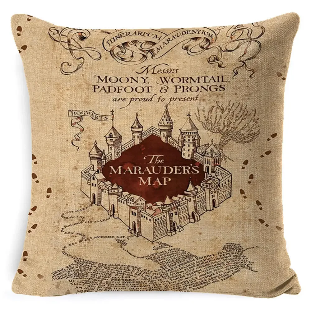 45x45cm Harries Potters Pillow Case Magic Academy Snake Lion Eagle Badger Pattern Cushion Cover Sofa Decorations