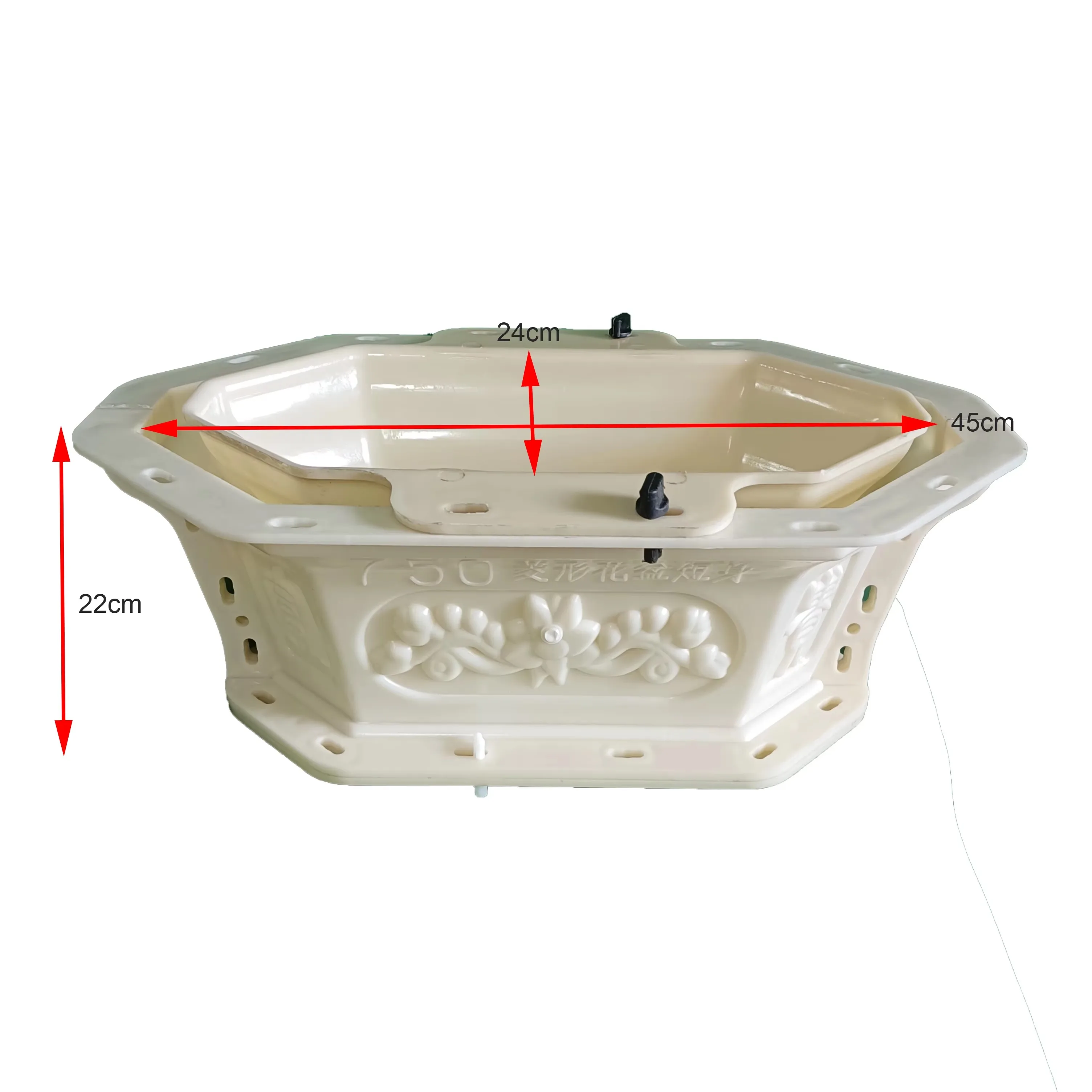 45*22cm Silicone Planter Molds for Cement, Diamond-shaped, Home-made Flower Pot Mold, New Concrete ABS Material Model