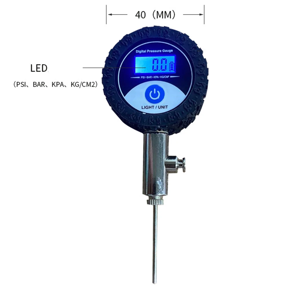 

Barometers Pressure Gauge For Football Stainless Steel Volleyball 0-1.4BAR 1pc Ball Pressure Gauge Basketball Digital Display