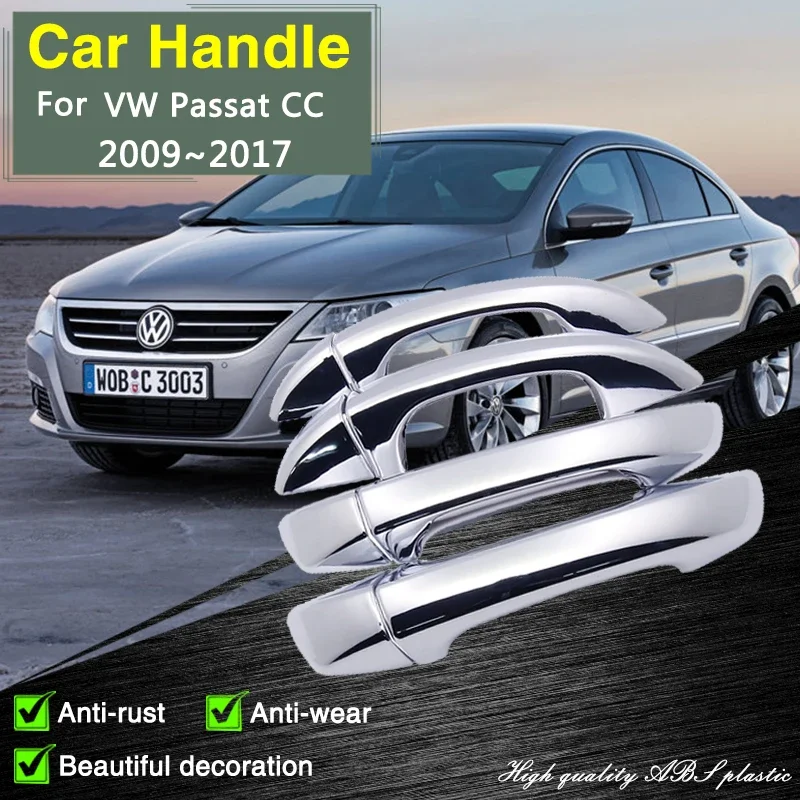 

for Volkswagen VW Passat CC 2009 2010 2011 2012 2013 2014 2015 2016 2017 Chrome Door Handle Cover Car Style Accessories Stickers