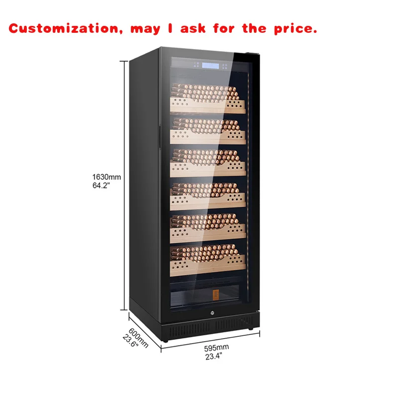 custom.Custom Constant Temperature and Humidity Glass Door Display Cigar Humidor Cabinet