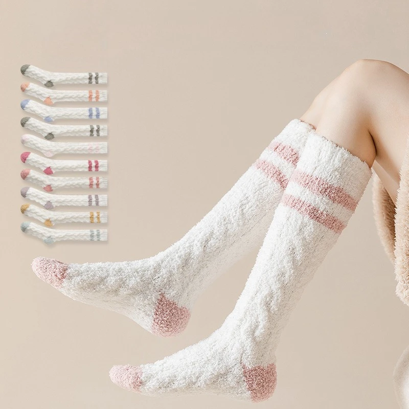

10 пар женских носков из кораллового флиса на осень-зиму с утолщенным флисом, дышащие, впитывающие пот, зимние теплые носки