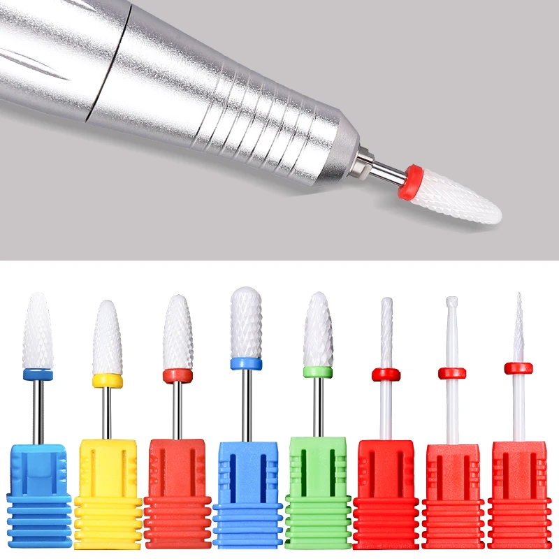 Ensemble de forets à ongles, fraises en céramique, ponceuse de manucure, pointe d'élimination du vernis Gel, tour professionnel, fraises