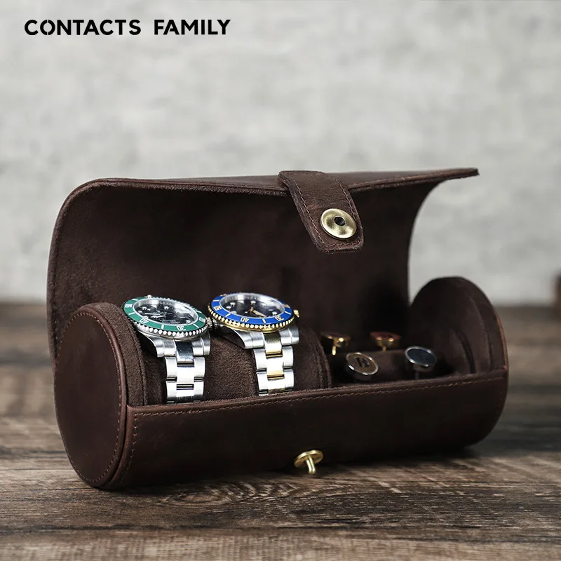 Watch Roll Case Storage Box Leather Holder Organizer Watchmaker Travel Safe Handmade Luxury Gift Jewelry Display With Pillow