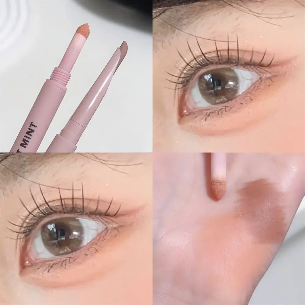 2 in 1 곡선형 젤 아이라이너 매트 쉬머 스펀지 포함 실크웜 섀도우 라인 다이아몬드 글리터 브라이트닝 크림 실크웜 펜