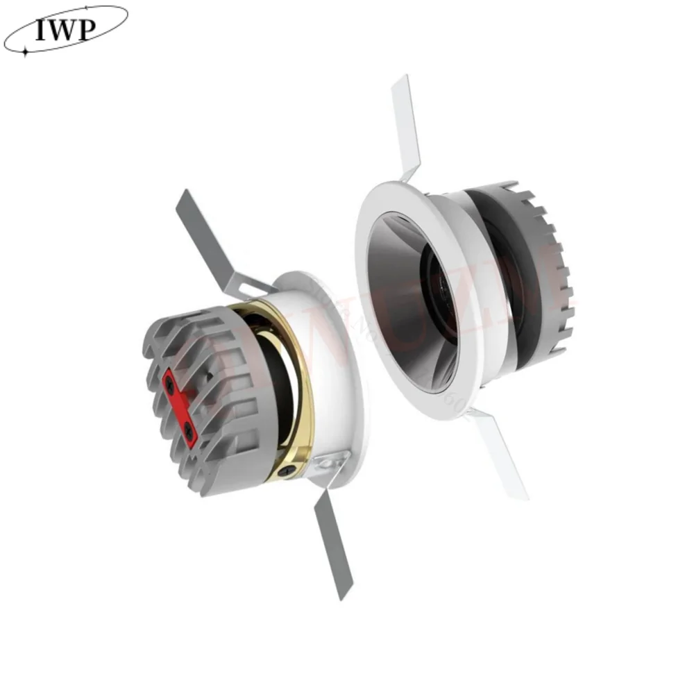 Ultra-cienki wpuszczany antyodblaskowy lampka reflektorowa COB możliwość przyciemniania 5W 7W 9W 12W okrągły do sufitu LED Downlight ubrania biurowe sklep oświetlenie