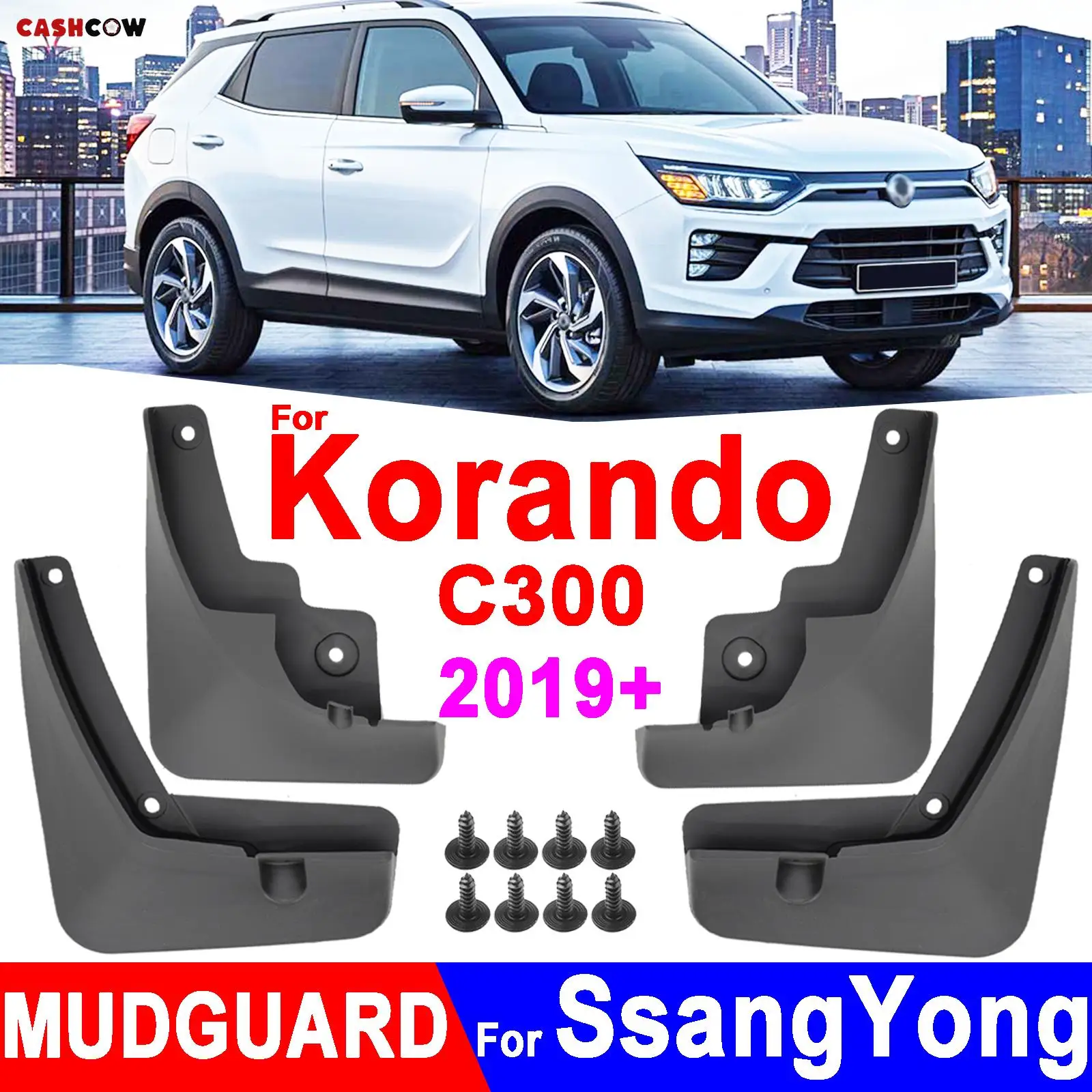 Car Mud Flaps Splash Guards For SsangYong Ssang Yong Korando C300 2019 2020 2021 Mudflaps Mudguards Car Front Rear wheel Styling