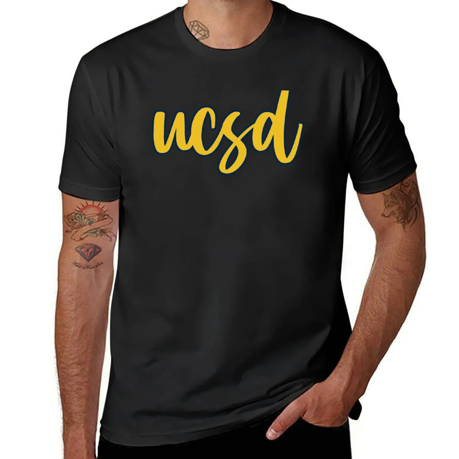 Cursive Go Tritons! T-Shirt Short sleeve tee Aesthetic clothing plus size tops black t-shirts for men