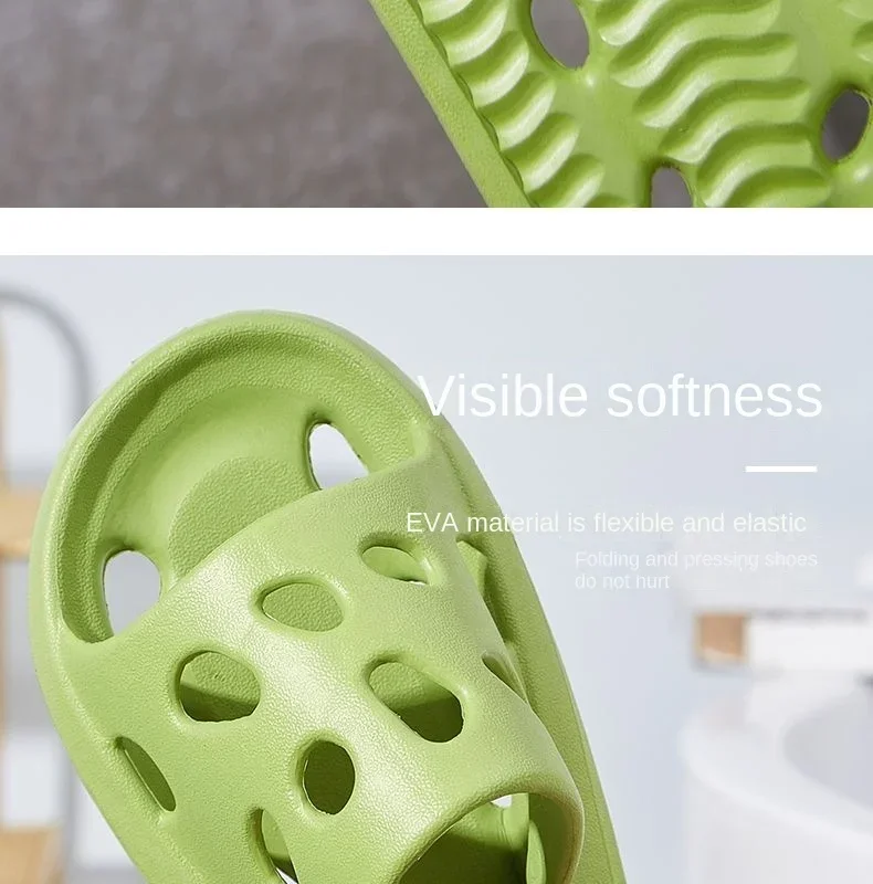 Pantuflas de baño para mujer, sandalias de verano con diseño de queso, zapatos de EVA para hombre, chanclas suaves antideslizantes, pantuflas de interior para parejas