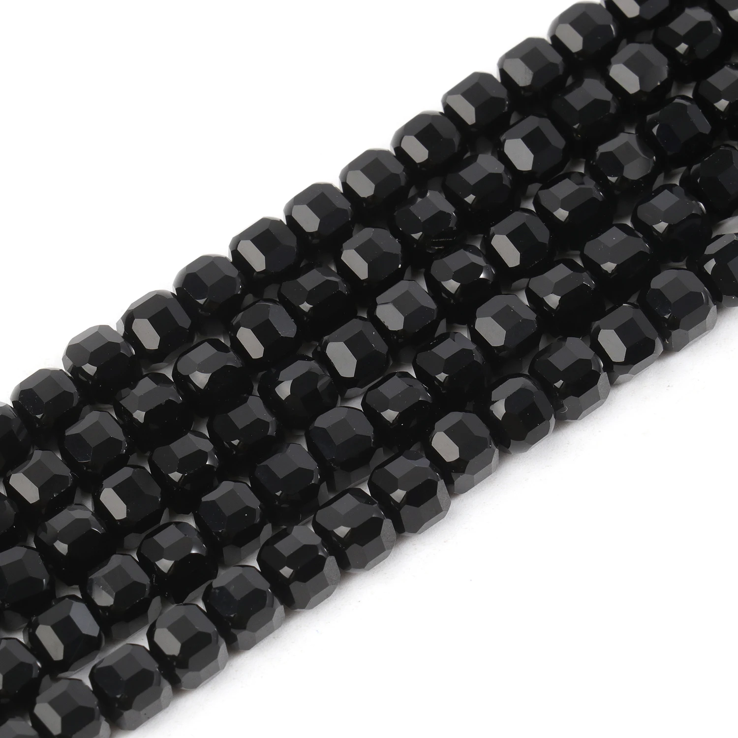 5mm Cube Beads Natural Black Agate Faceted Square Shape Beads for Jewelry Making Diy Bracelet Necklace Beading Accessories