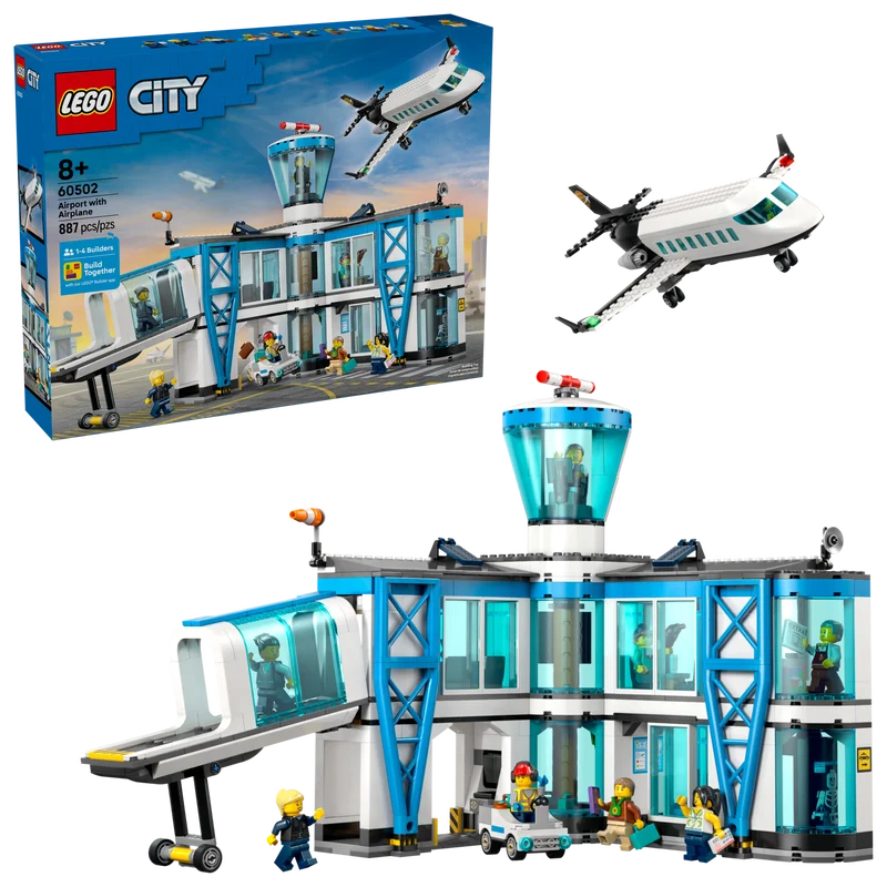 

LEGO® City Airport with Airplane (60502) Airplane Playset 9 Minifigures Building Kit for Kids Ages 8+ 887 Pieces Birthday Gift