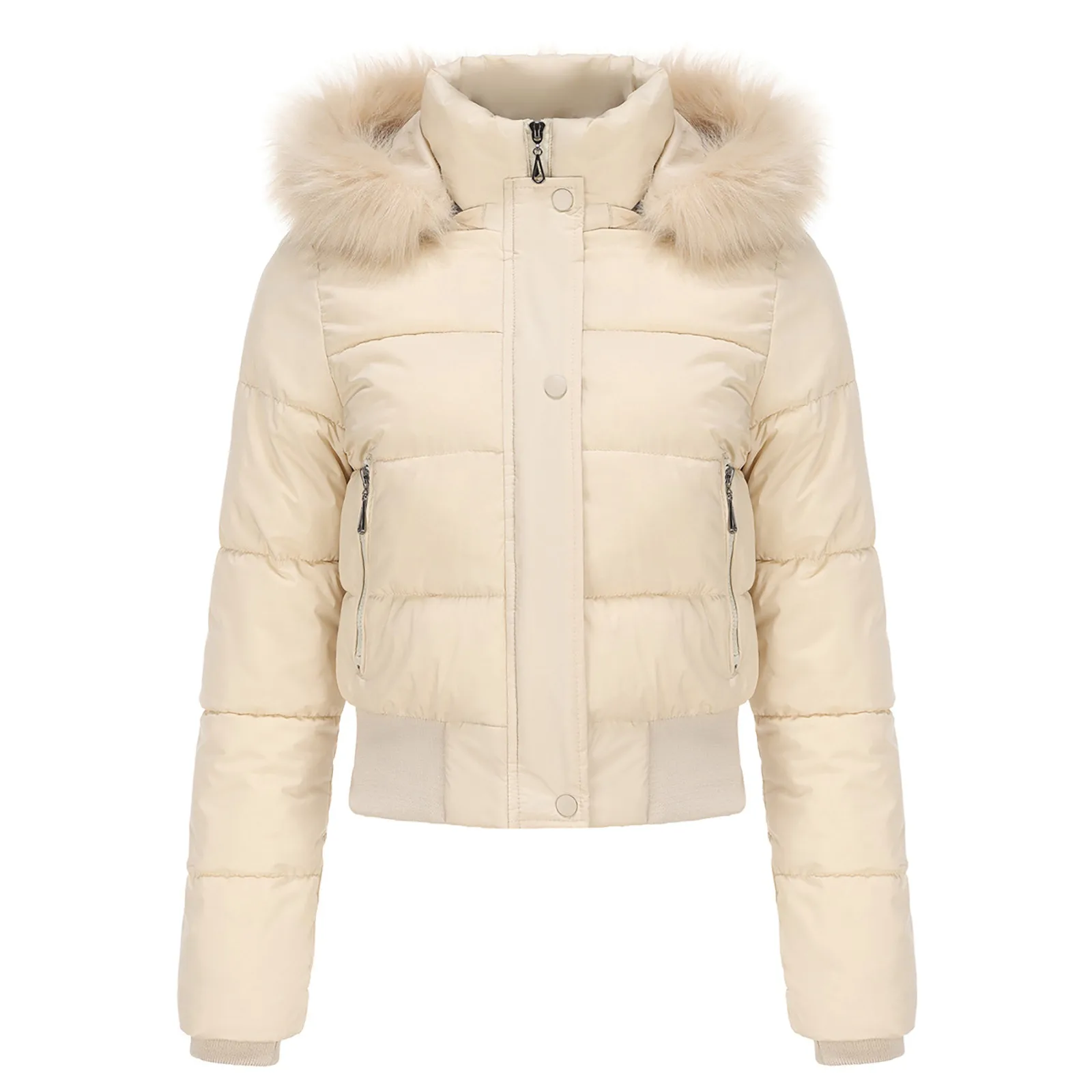 

Женское однотонное осенне-зимнее теплое короткое пальто с капюшоном со съемным капюшоном и длинными рукавами, женская зимняя повседневная куртка 2024