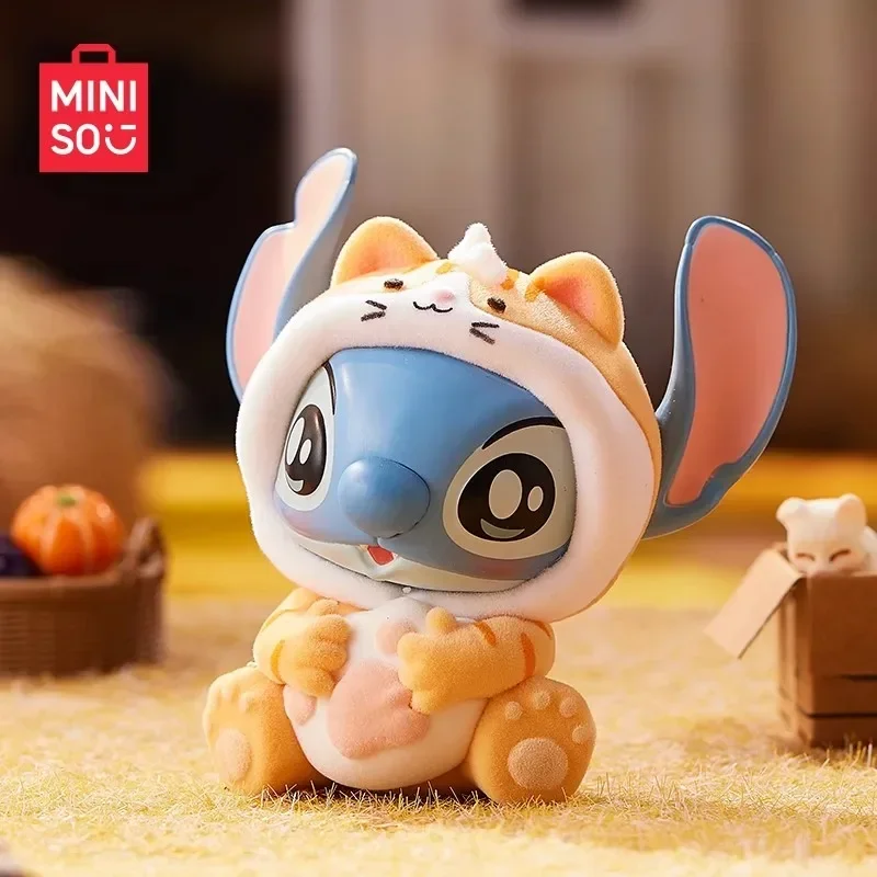 MINISO Lilo & Stitch กล่องตาบอดสัตว์ Party Series รุ่น Animation Stitch เครื่องประดับตกแต่งของเล่นเด็กคริสต์มาสของขวัญ