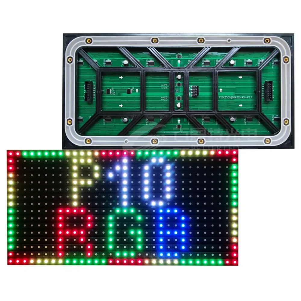 

P10 Outdoor SMD3535 Full Color RGB Waterproof 320×160mm 32×16dots Hub75 Interface Led display board