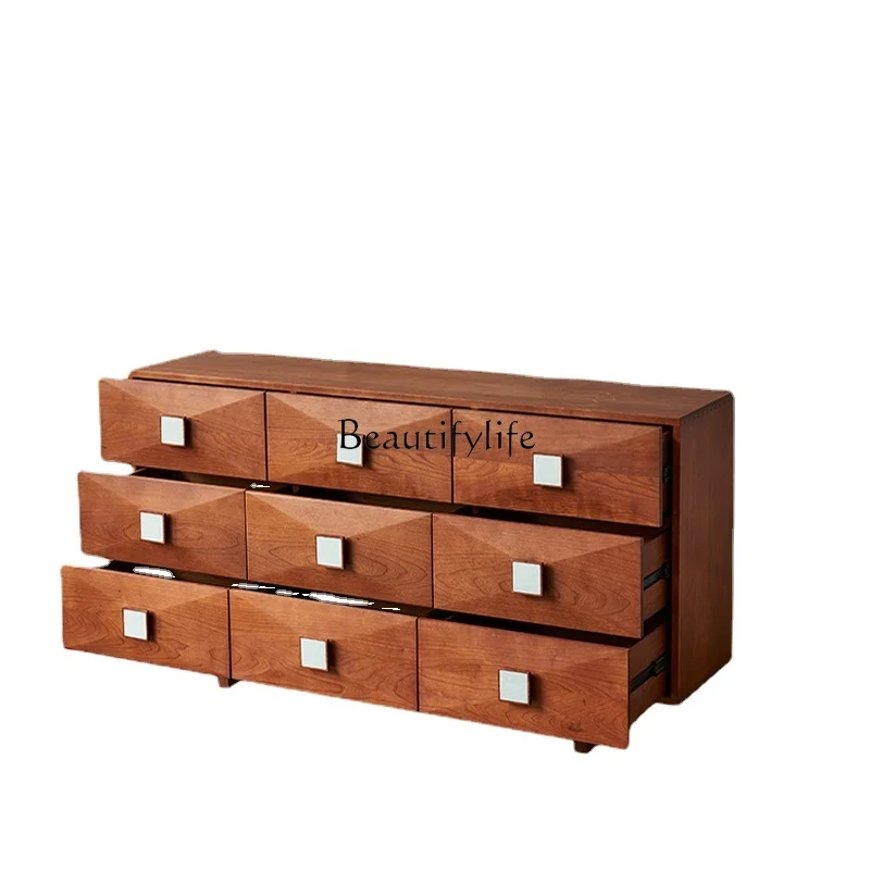 

Nordic Retro Solid Wood Chest of Drawers Small Apartment Household Storage Storage Chest of Drawer