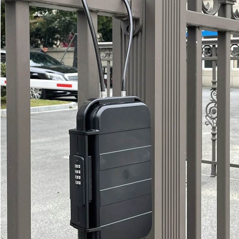 กล่องล็อค, กล่องล็อคโทรศัพท์, กล่องล็อครักษาความปลอดภัย, ตู้เซฟเดินทางกันน้ํากลางแจ้งแบบใส, กล่องชายหาดรหัสผ่านทนทาน, สีดํา