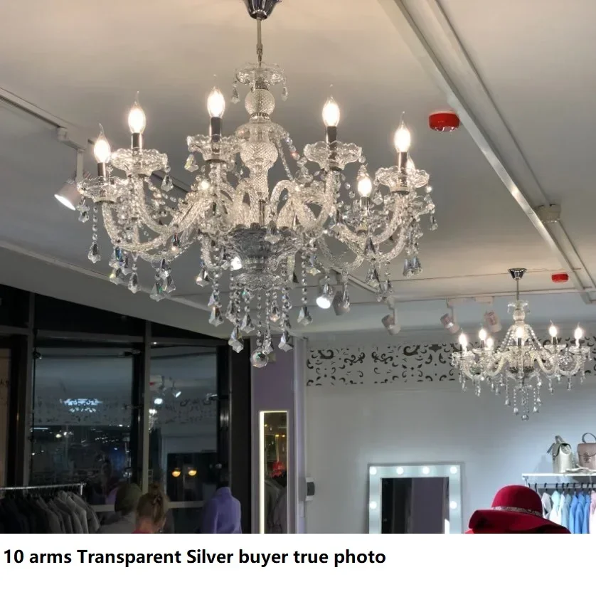 Modern Crystal Led Chandelier Cognic/TR GOLD/Silver K9 Large 6/8/10/15/18 Arm Living Room Lustres De Cristal Lighting Fixture