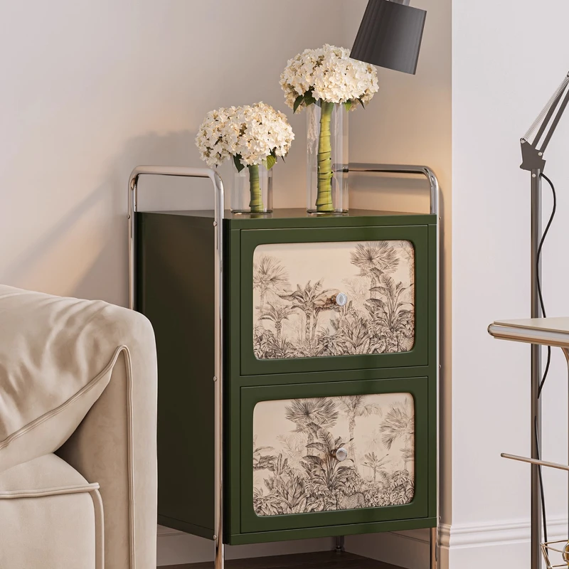 

Simple solid wood flower bedside table art style bedside bedroom living room locker