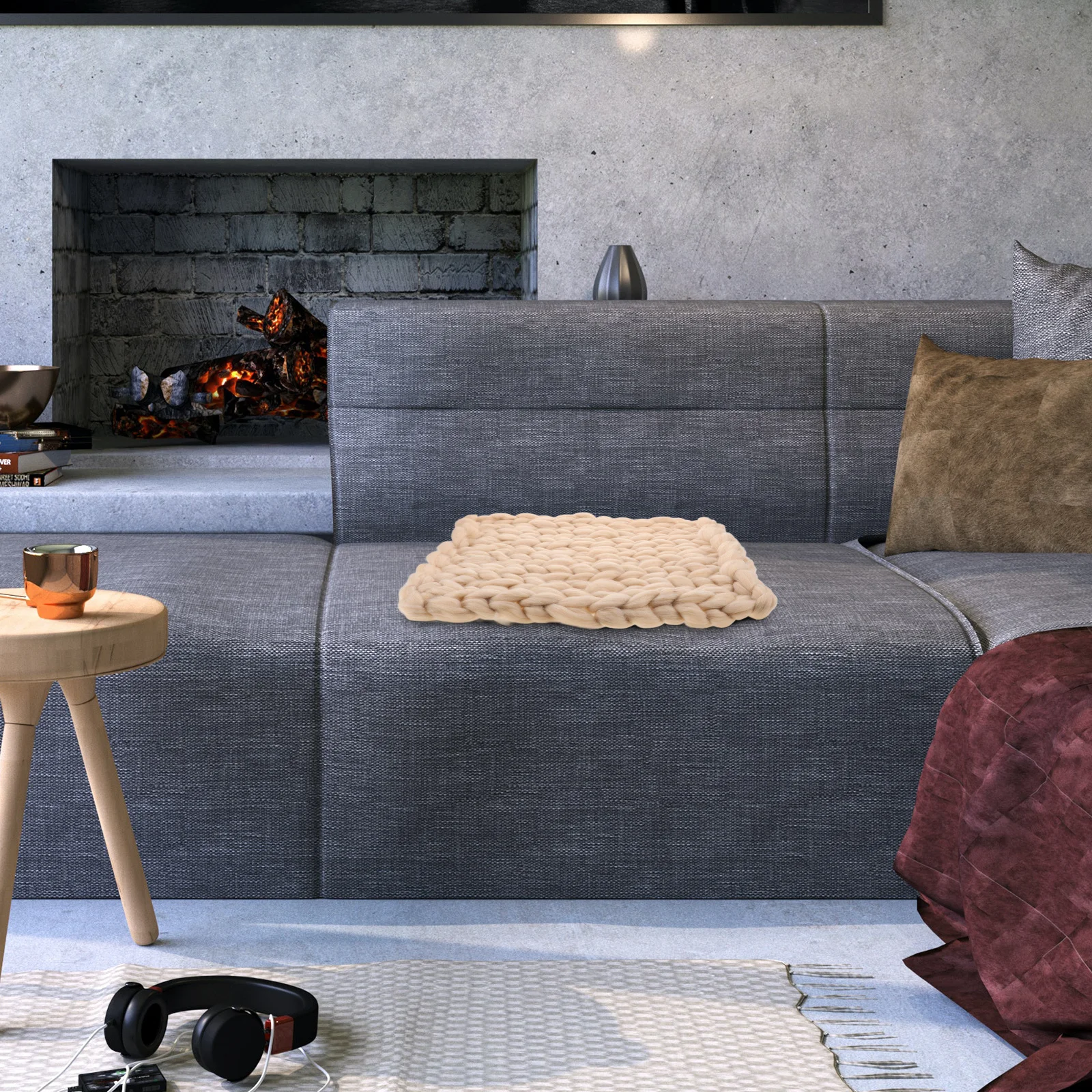 

Large Handmade Chunky Knit Blanket Thick Wool Throw for Bed Sofa Chair Soft Cozy Knitted Blanket Nordic Style Warm