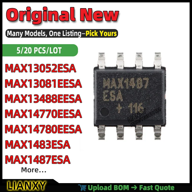MAX1483ESA MAX1487ESA MAX13488EESA MAX14780EESA MAX13052ESA MAX14770EESA MAX13081EESA SOIC-8 BUCK CONVERTER New Original