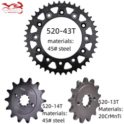 520 13T 14T 43T Motorcycle Star Front Rear Sprocket for Honda XR250 I S Baja 1996 XR 250 Baja 1997-2001 2003 2004 2005 2006 2007