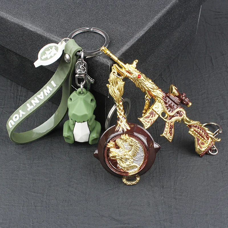 Alloy Beauty Gun Shape Keychain Multiple Keychain Undetachable Adult Toy Fakegun Decoration Rilakkuma Keychain Brelok