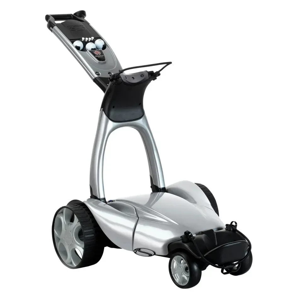 Electric Golf X10 Trolley New Version Metallic Silver Foldable With Remote Control Stainless Steel