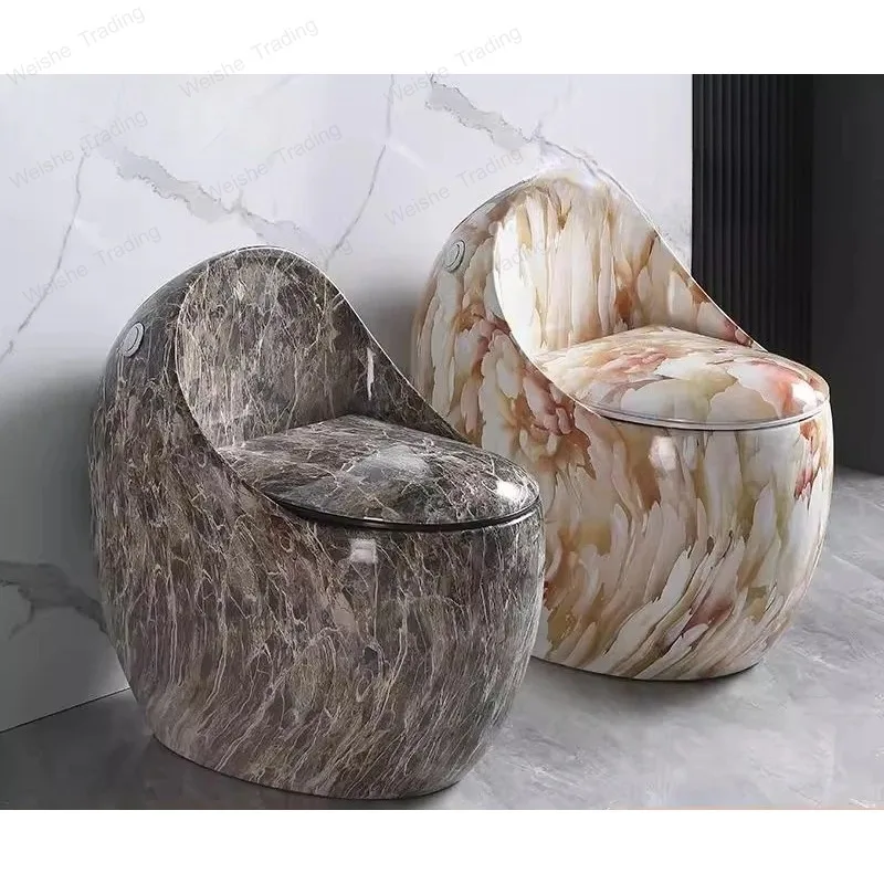 High-end small apartment toilet pumping siphon type toilet household colored chicken egg type, personalized creativity