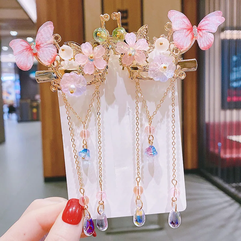 

Hanfu Antique Hair Accessories Butterfly Barrettes Patriotic Fashion Girls