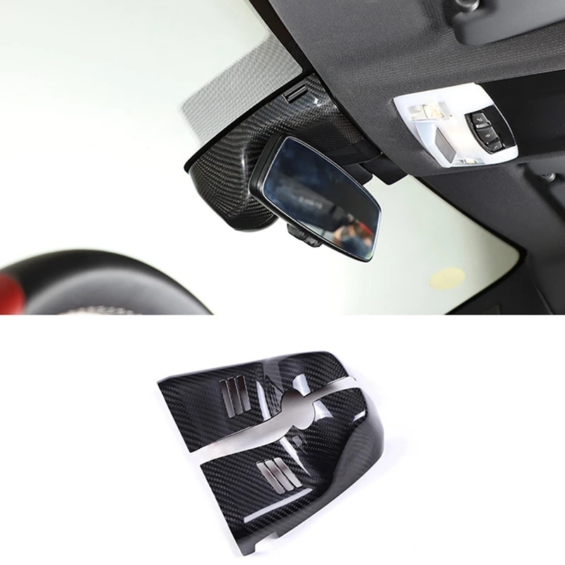 Dry Carbon Fiber Car Interior Rearview Mirror Decor Cover Trim For Toyota GR Supra A90 2019-2022 Interior Kit