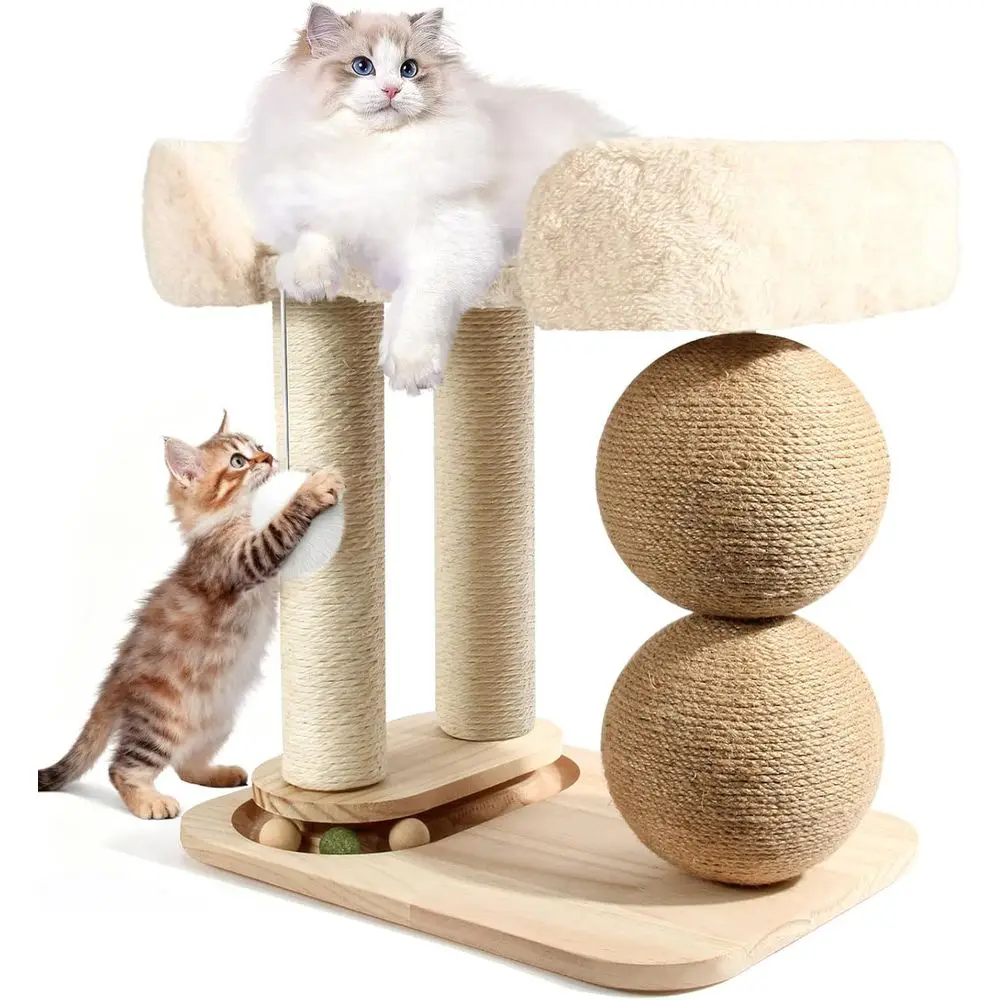 

Многофункциональный кошачий комплекс 5-в-1: домик, когтеточка, сизалевые столбики, лежанка-башня, подвесная игрушка-мяч, двусторонняя подушка