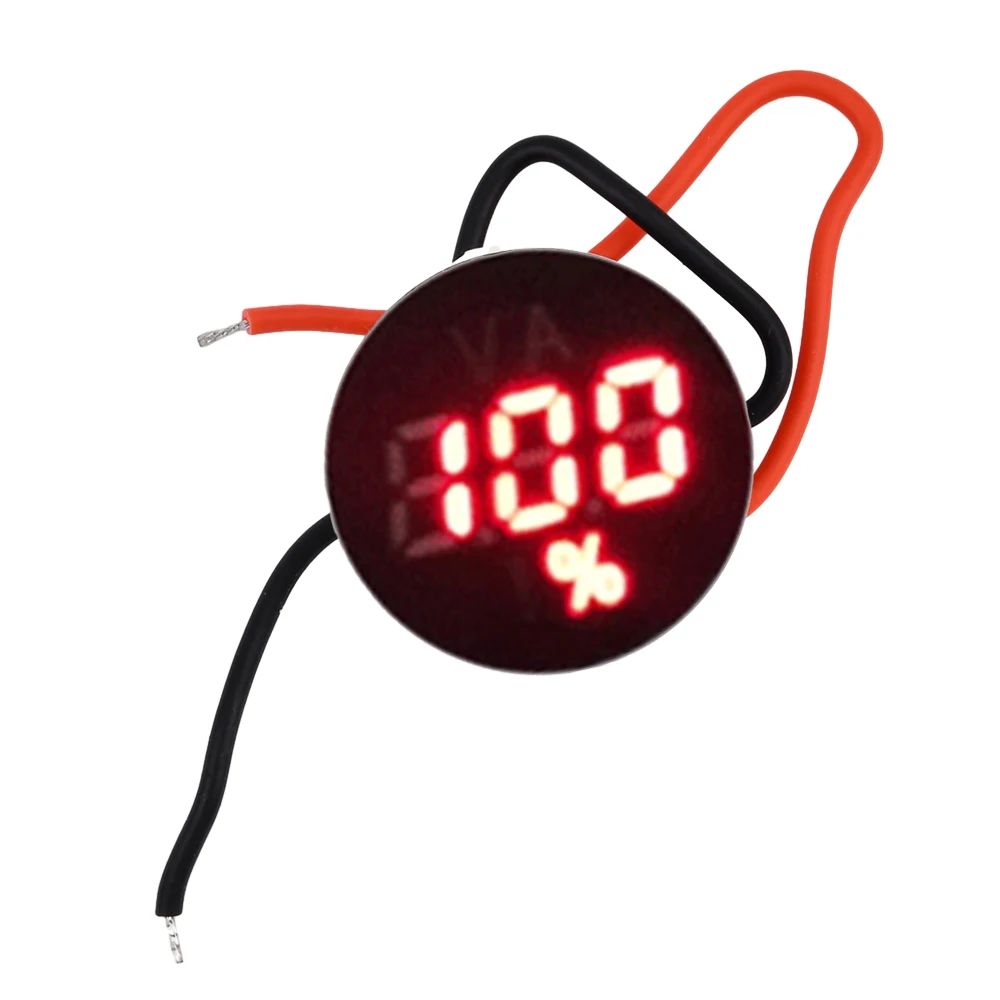 7.4V 12V 15V 24V Mini Round Waterproof Digital Voltmeter Voltage Tester 2S 3S 4S 7S Battery Capacity Indicator Red/Green/Blue