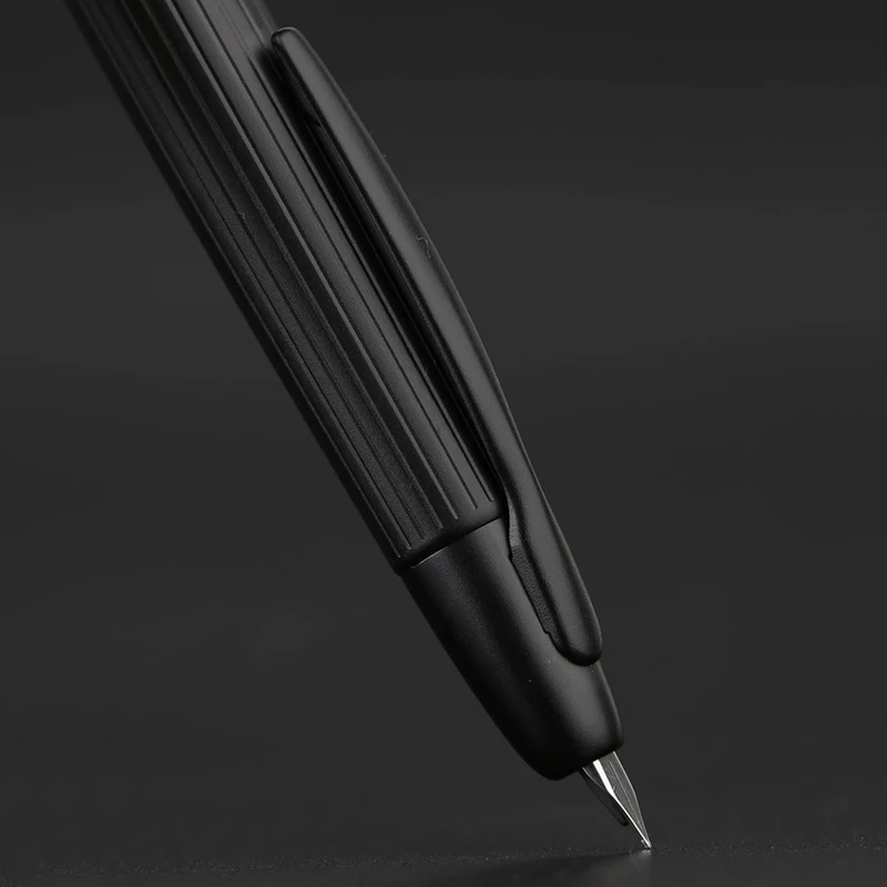 Stylo plume rétractable à encre extra fine, stylo plume à rayures, fournitures d'écriture scolaires et de bureau, presse, 0.4mm