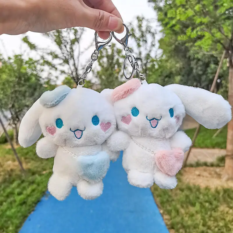 

Japanese Style Sanrio Cinnamoroll Adorable Cartoon Magnetic Attraction Plush Keychain Couple and Friends Bag Pendant Gift