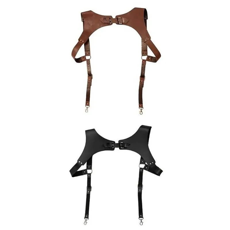 جديد الأقواس الجلدية الرجال القرون الوسطى عصر النهضة الحمالات الملابس الكتف اكسسوارات حزام تسخير الصدر PunkVintage