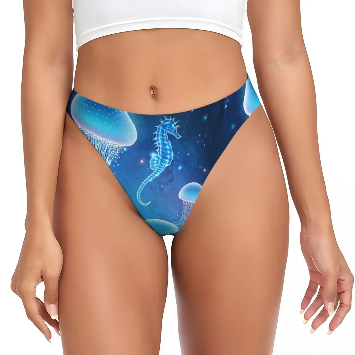 Kişiselleştirilmiş Sihirli Parlayan Denizanası Sualtı Külot İç Giyim Bayan Rahat Streç Külot