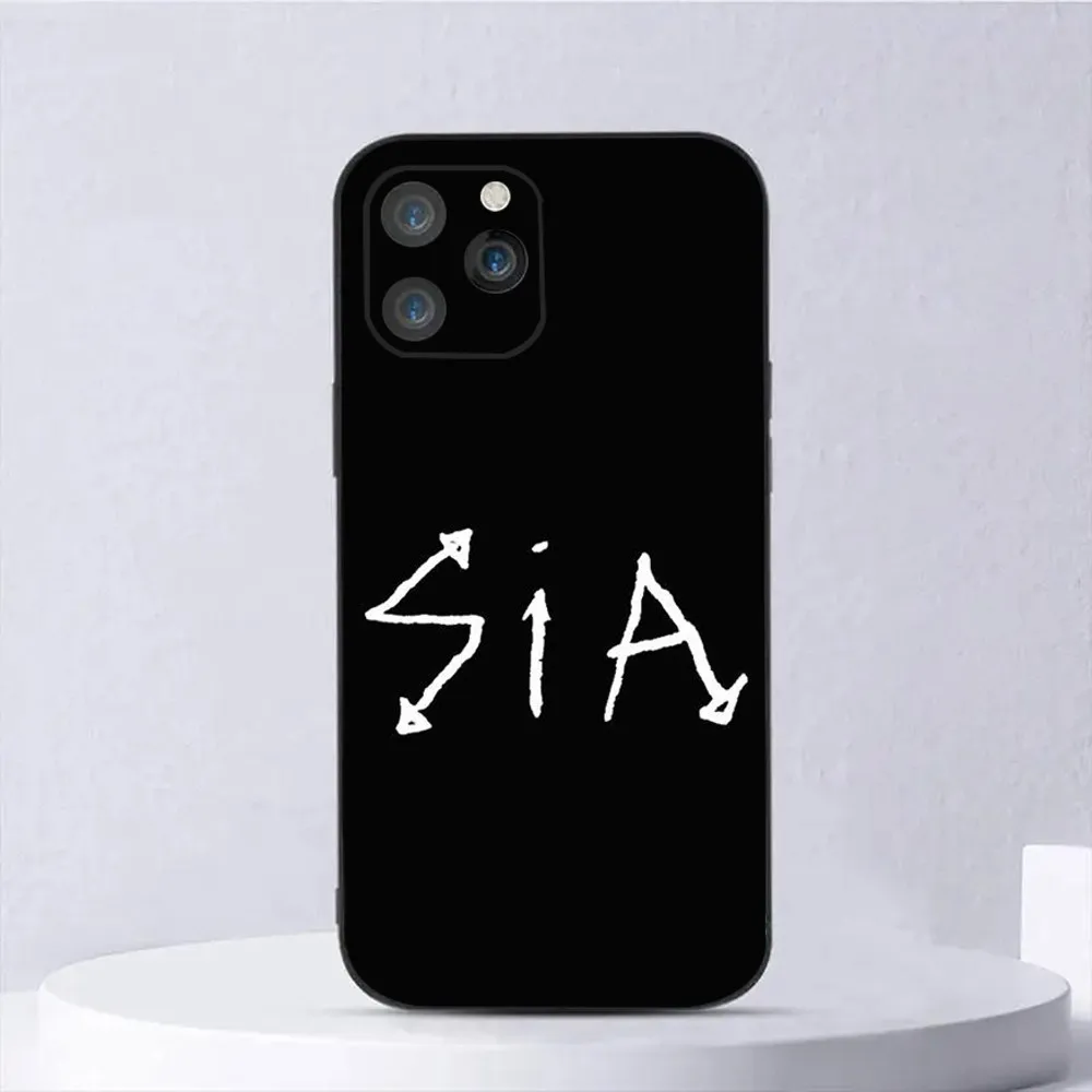 سيليكون ناعم هاتف أسود ، مغني Sia Australia ، غطاء لهاتف iPhone ، من من من ، من ، إلى ، وplus ، وxs ، وx ، وxr ، وse ، وmini ، وox