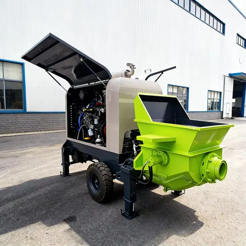 Intelligent Hydraulic Diesel Concrete Trailer Pump Supplied By Experienced Heavy Machine Factory For Remote Construction Jobs