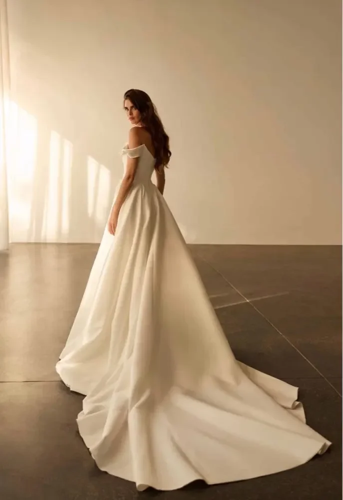 Lakshmigown Damen Satin Hochzeitskleid 2027 Hofschleppe Brautkleid Vestido De Casamento Maßanfertigung – Detail 6