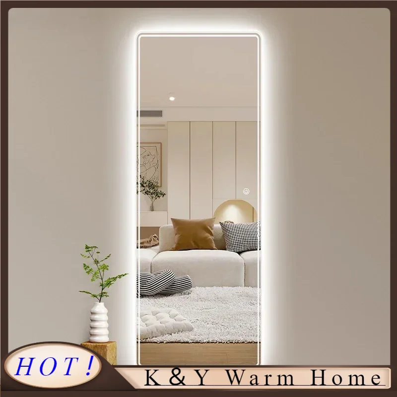 

Nordic Smart Bathroom Mirror Bedroom Outfit Shop Wall-mounted Led Light Dressing Mirror Vestibule Home Furniture