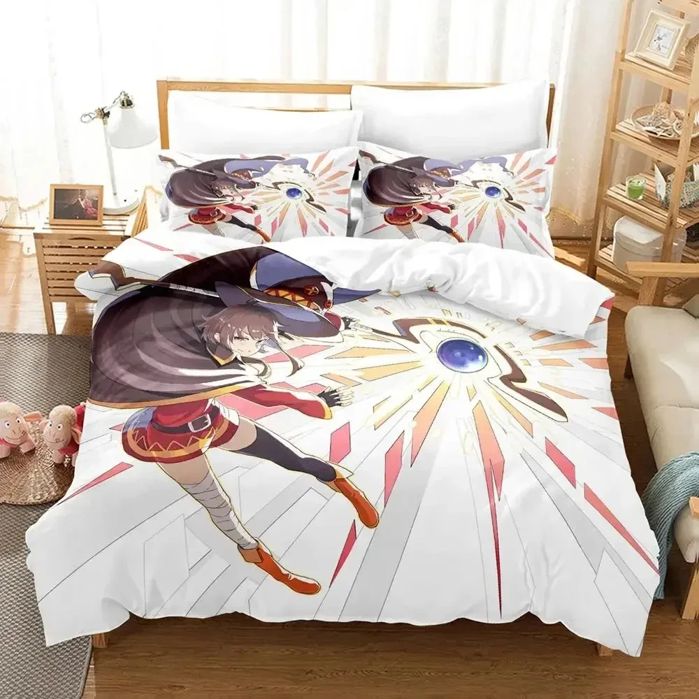 

Anime KonoSuba Bedding Set Boys Girls Twin Queen Size Duvet Cover Pillowcase Bed Kids Adult Fashion Home Textileextile