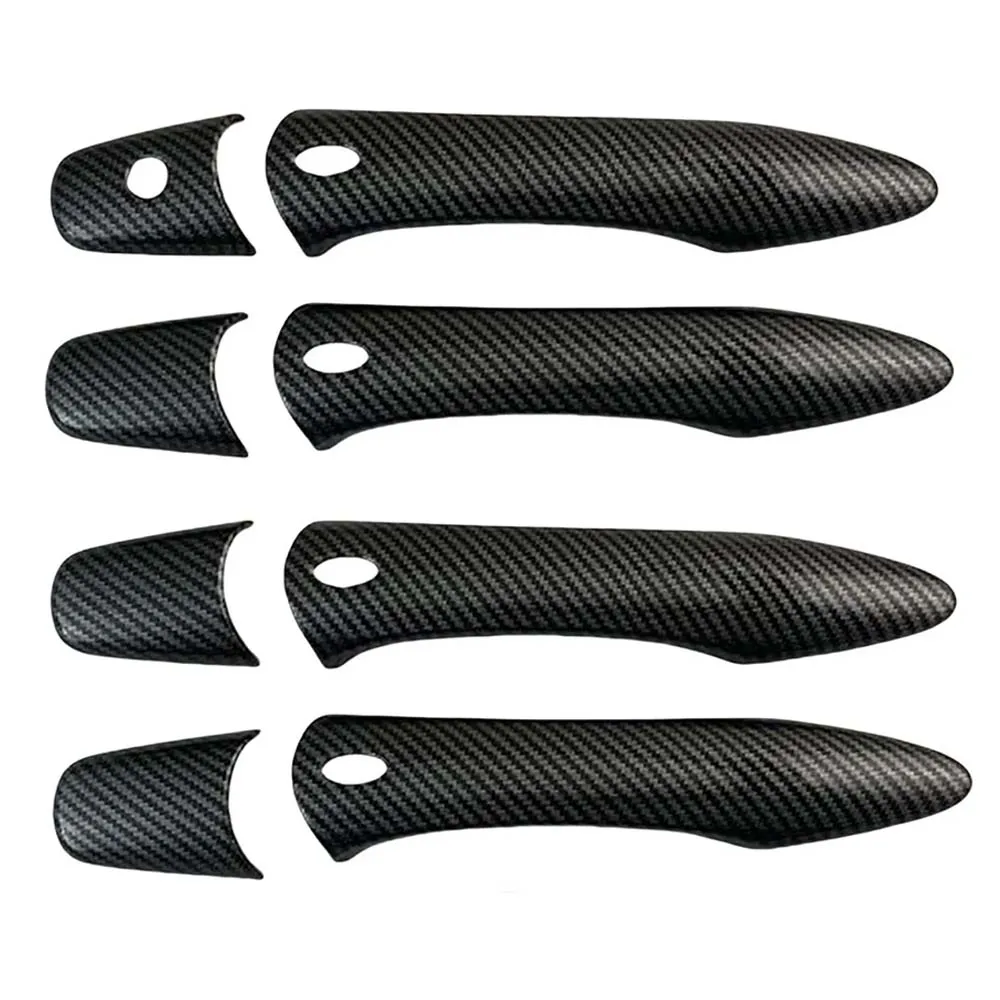 Smart Holes Door Handle Cover For Nissan Armada Patrol Y62 2016-2024 Carbon Fiber Glossy Black Decorative Refit Upgrade Styling view 6